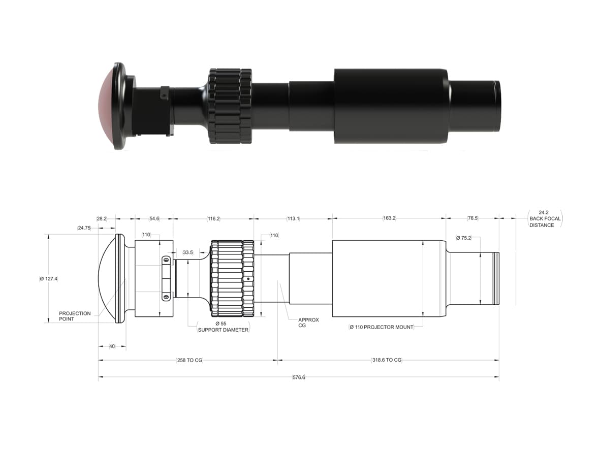 JL4K-1 투영 렌즈 기술 도면