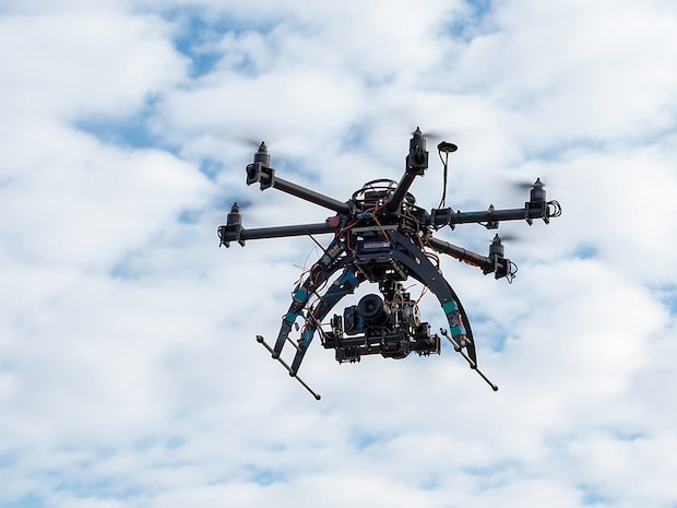 UAV carrying the sensor payload