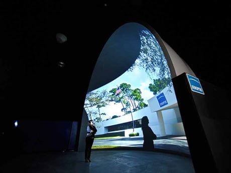 Dome theater for laser projector lens testing